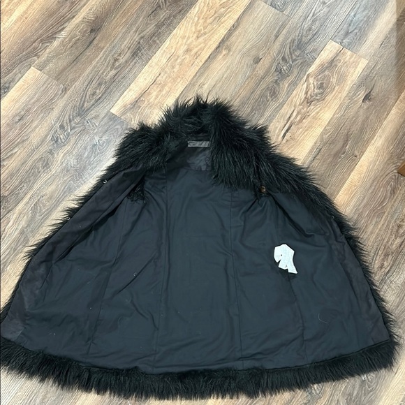 Zara Black Faux Fur Vest women’s medium lined warm - Picture 5 of 12